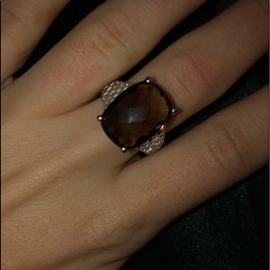JTV Smokey Brown Quartz Ring (NEW) + surprise gift